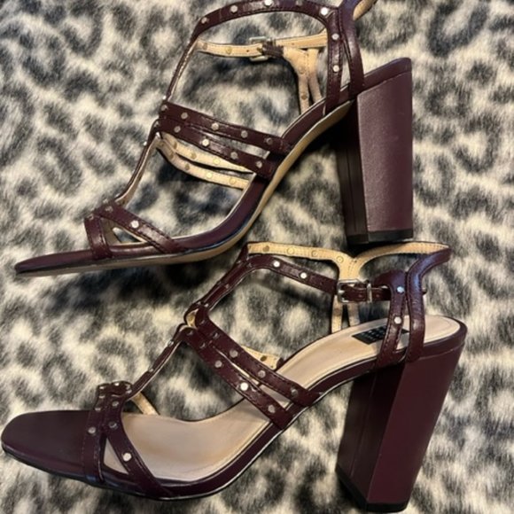 WHBM Cabernet Studded High Heel Sandals women's size 7.5 - Picture 2 of 6